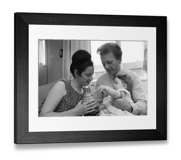 Framed Print : Raymond Cusick designer of the Daleks from Doctor Who with his wife and daughter 1965 Framed Print : Raymond Cusick designer of the Daleks from Doctor Who with his wife and daughter 1965