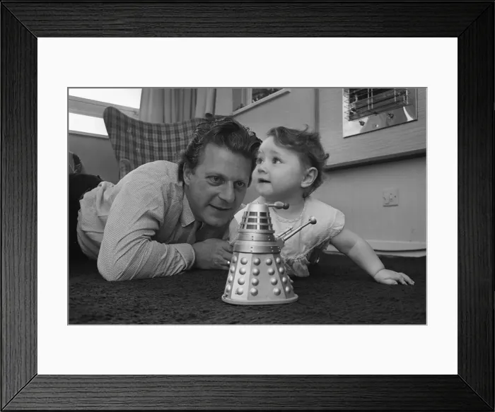 Framed Print : Raymond Cusick designer of the Daleks from Doctor Who 1965 playing with his