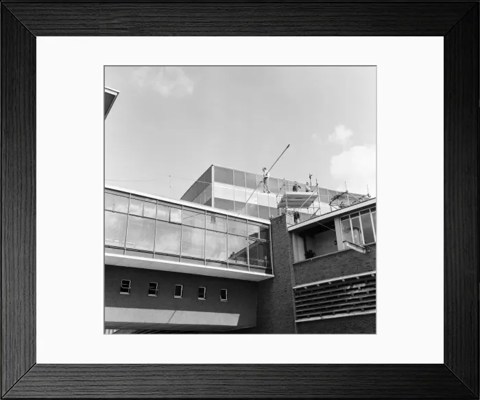 Framed Print : Karl Wallenda, Tightrope Walker, above BBC Television Centre, White City, London Framed Print : Karl Wallenda, Tightrope Walker, above BBC Television Centre, White City, London