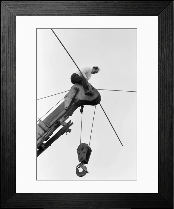 Framed Print : Karl Wallenda, Tightrope Walker, crosses over Europes largest circus tent wire
