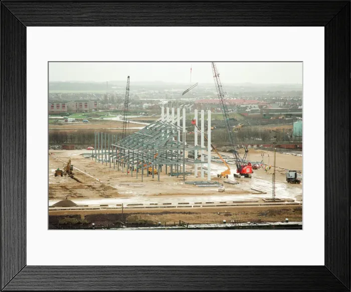 Framed Print : Middlesbrough Football Club. Middlehaven site of construction of new stadium Framed Print : Middlesbrough Football Club. Middlehaven site of construction of new stadium