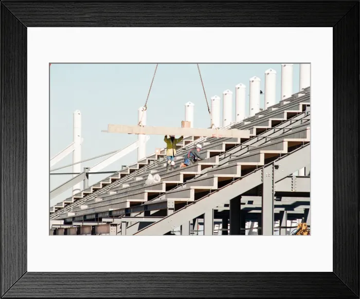 Framed Print : Middlesbrough Football Club. Middlehaven site of construction of new stadium Framed Print : Middlesbrough Football Club. Middlehaven site of construction of new stadium