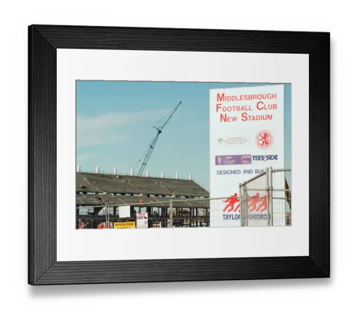 Framed Print : Middlesbrough Football Club. Middlehaven site of construction of new stadium Framed Print : Middlesbrough Football Club. Middlehaven site of construction of new stadium
