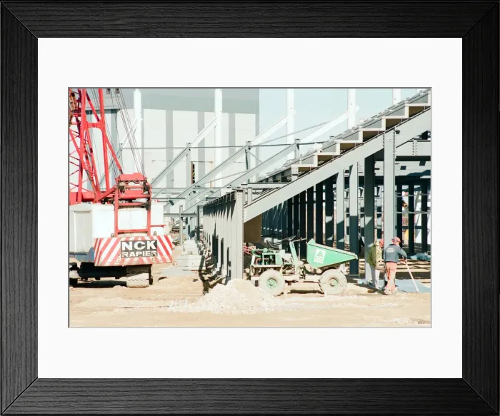 Framed Print : Middlesbrough Football Club. Middlehaven site of construction of new stadium Framed Print : Middlesbrough Football Club. Middlehaven site of construction of new stadium