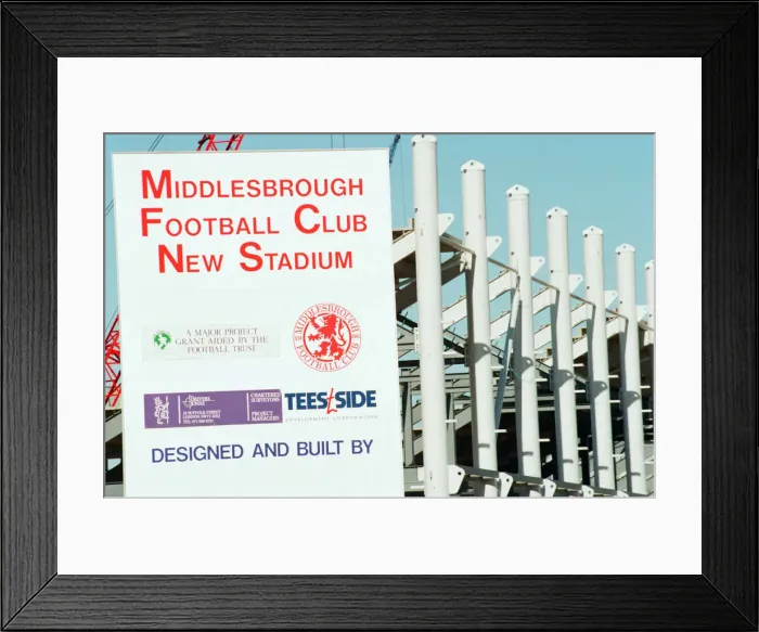 Framed Print : Middlesbrough Football Club. Middlehaven site of construction of new stadium Framed Print : Middlesbrough Football Club. Middlehaven site of construction of new stadium
