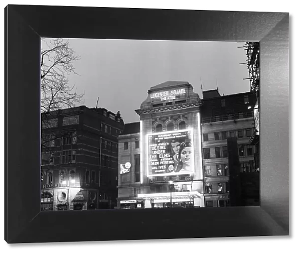 Exterior view of the Leicester Square Theatre in Londons West End. April 1958