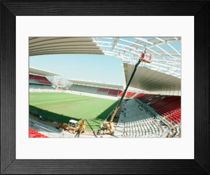 Framed Print : Middlesbrough Football Club, new Riverside Stadium under constriction, Circa 1995 Framed Print : Middlesbrough Football Club, new Riverside Stadium under constriction, Circa 1995