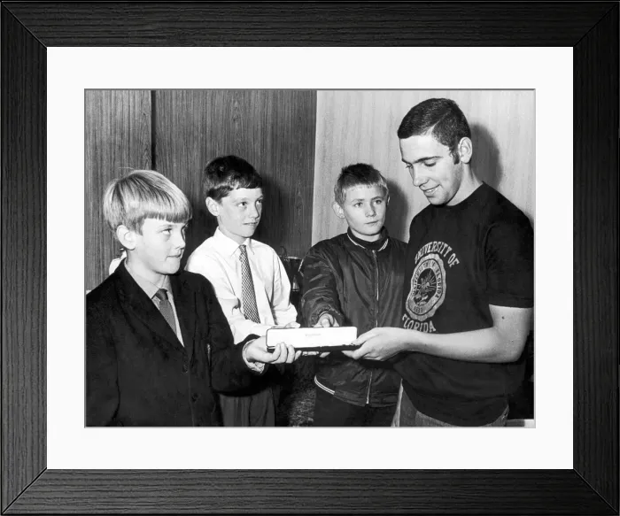 Framed Print : The Olympic silver medal swimmer Martyn Woodroffe, 18 years old