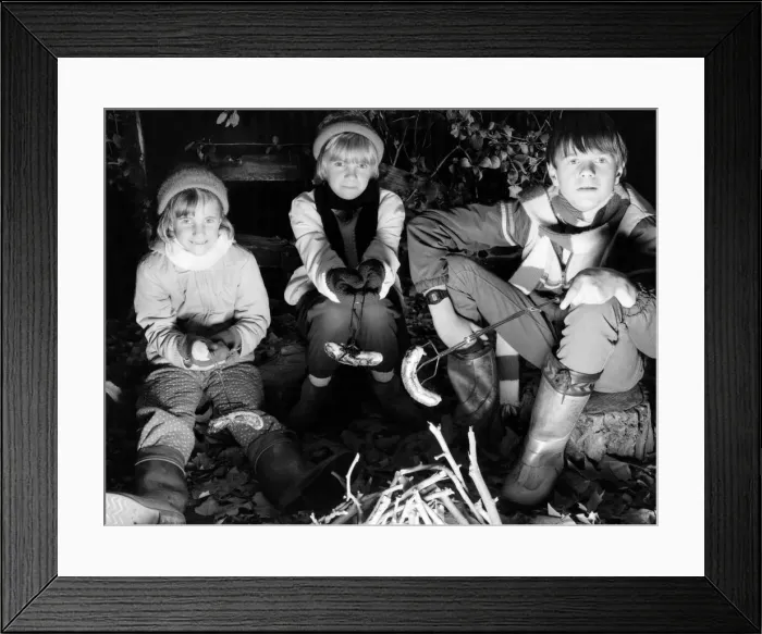 Framed Print : The original bonfire night banger. Children at a private Merseyside bonfire night part Framed Print : The original bonfire night banger. Children at a private Merseyside bonfire night part