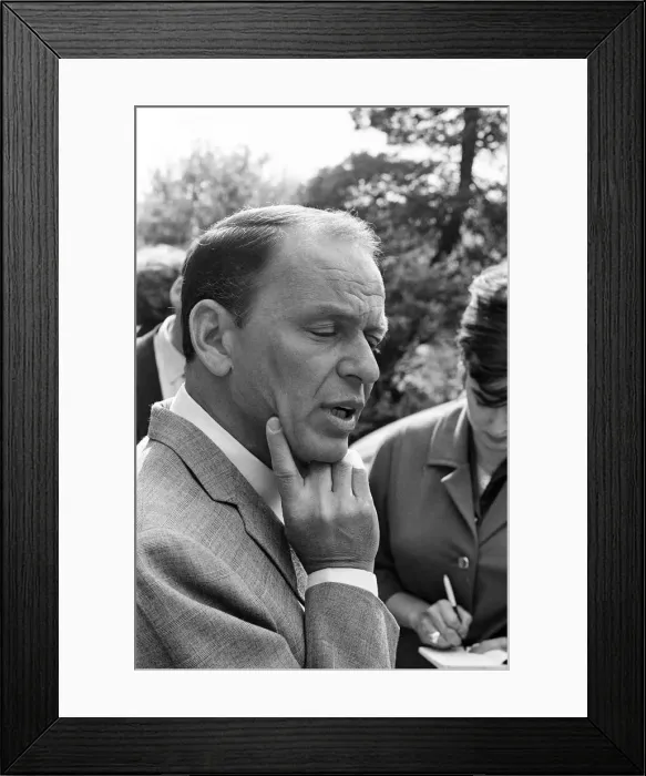 Framed Print : Frank Sinatra, holds a news press conference, Savoy Hotel, London, 3rd June 1962 Framed Print : Frank Sinatra, holds a news press conference, Savoy Hotel, London, 3rd June 1962
