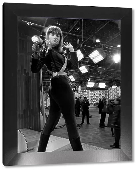 Jean Marsh as Sara Kingdom on the set of Dr Who in a 12-part serial The Daleks