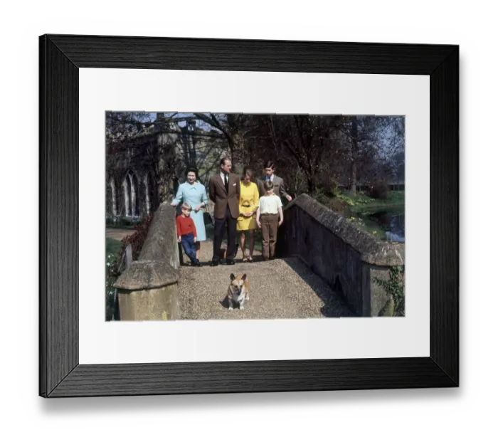 Framed Print : Queen Elizabeth with her family at Windsor castle 1968 who are Prince Philip Prince Framed Print : Queen Elizabeth with her family at Windsor castle 1968 who are Prince Philip Prince