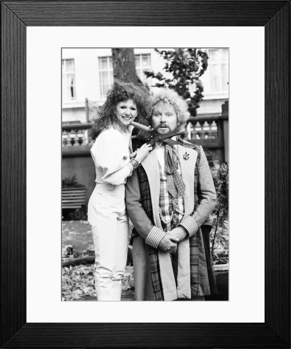 Framed Print : Doctor Who actor Colin Baker, photocall with new assistant, actress Bonnie Langford