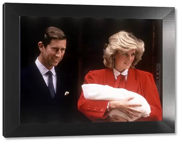 Prince Charles & Princess Diana leaving hospital after the birth of Prince Harry dbase