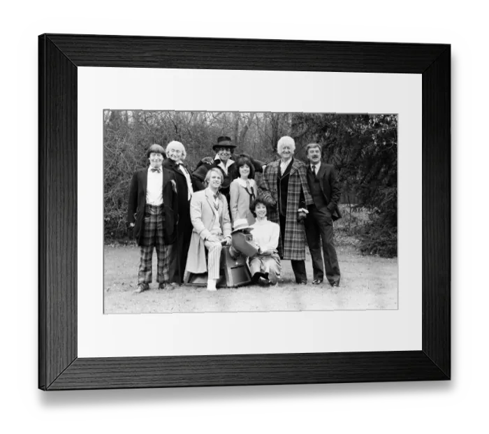 Framed Print : Photocall for special 90 minute Doctor Who episode titled The Five Doctors Framed Print : Photocall for special 90 minute Doctor Who episode titled The Five Doctors