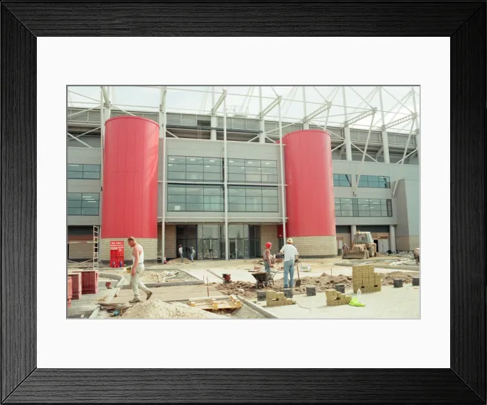 Framed Print : Middlesbrough Football Club, new Riverside Stadium under constriction, Circa 1995 Framed Print : Middlesbrough Football Club, new Riverside Stadium under constriction, Circa 1995