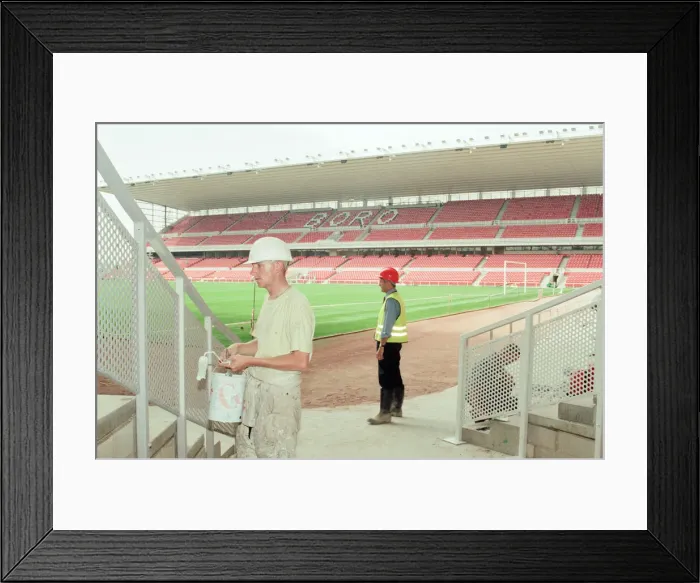 Framed Print : Middlesbrough Football Club, new Riverside Stadium under constriction, Circa 1995 Framed Print : Middlesbrough Football Club, new Riverside Stadium under constriction, Circa 1995
