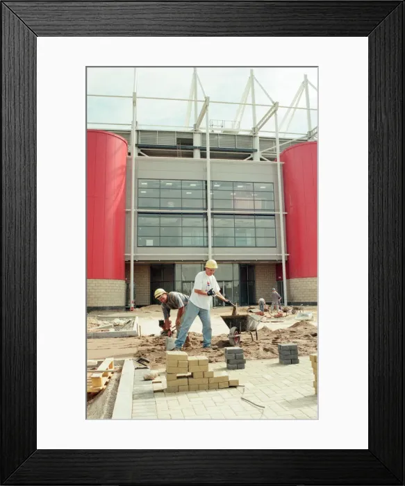 Framed Print : Middlesbrough Football Club, new Riverside Stadium under constriction, Circa 1995