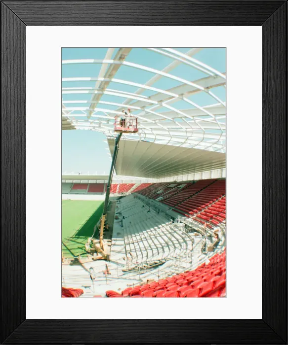 Framed Print : Middlesbrough Football Club, new Riverside Stadium under constriction, Circa 1995 Framed Print : Middlesbrough Football Club, new Riverside Stadium under constriction, Circa 1995
