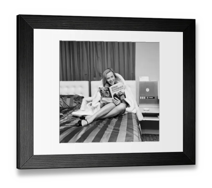 Framed Print : Honor Blackman, actress, in Manchester to launch her book on self defence