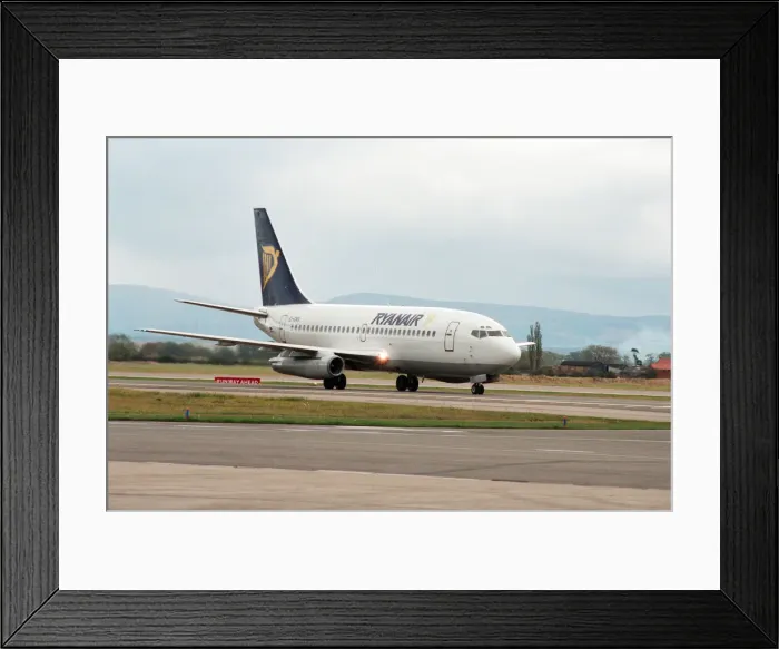Framed Print : The first Dublin to Teesside flight operated by Ryanair taxis to the apron at Teesside Framed Print : The first Dublin to Teesside flight operated by Ryanair taxis to the apron at Teesside