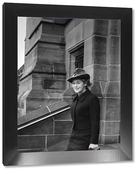 Judge Rose Heilbron leaves the Cathedral in Civvies. 17th January 1972