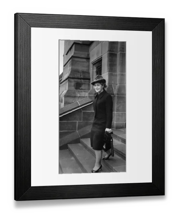 Framed Print : Judge Rose Heilbron leaves the Cathedral in Civvies. 17th January 1972 Framed Print : Judge Rose Heilbron leaves the Cathedral in Civvies. 17th January 1972