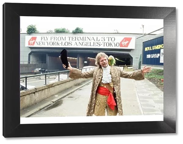 Richard Branson seen here at the entrance of the tunnel leading to the Heathrow terminals