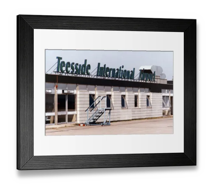 Framed Print : Terminal building at Teesside Airport 3rd August 1990