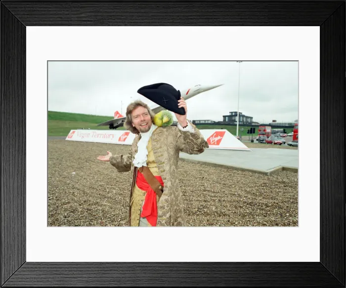 Framed Print : Richard Branson seen here at the entrance of the tunnel leading to the Heathrow terminals Framed Print : Richard Branson seen here at the entrance of the tunnel leading to the Heathrow terminals