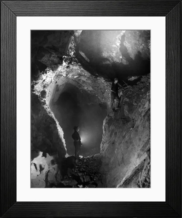 Framed Print : Lead Mine, Rhydymwyn, near Mold, Flintshire, Wales, 5th March 1938. Open store at mine Framed Print : Lead Mine, Rhydymwyn, near Mold, Flintshire, Wales, 5th March 1938. Open store at mine