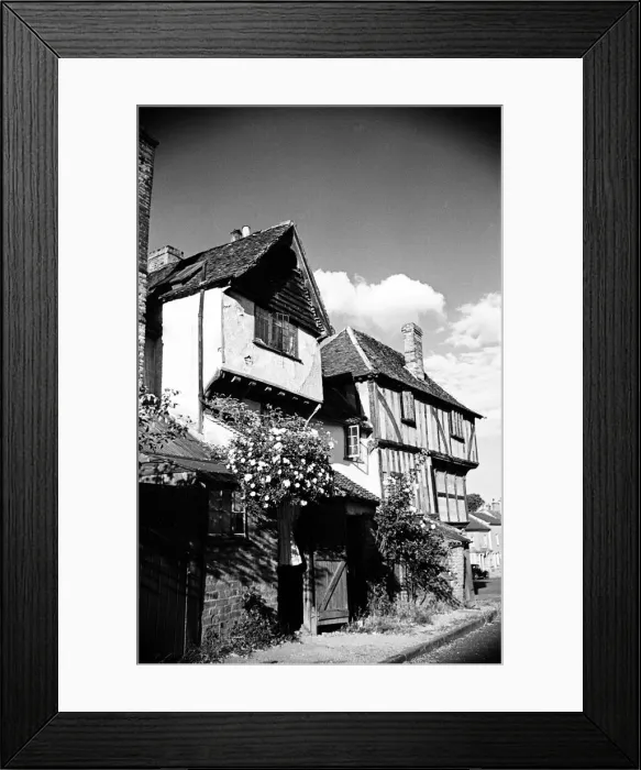 Framed Print : Dick Turpins cottage, back view. Thaxted, Essex. 14th July 1946 Framed Print : Dick Turpins cottage, back view. Thaxted, Essex. 14th July 1946