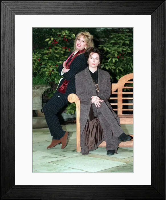 Framed Print : Joanna Lumley Jennifer Saunders actresses Jan 94 get to together for the launch of Framed Print : Joanna Lumley Jennifer Saunders actresses Jan 94 get to together for the launch of