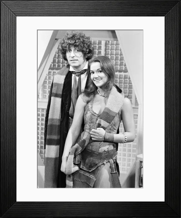 Framed Print : Doctor Who, actor Tom Baker - the 4th Doctor - pictured with new assistant Leela played Framed Print : Doctor Who, actor Tom Baker - the 4th Doctor - pictured with new assistant Leela played