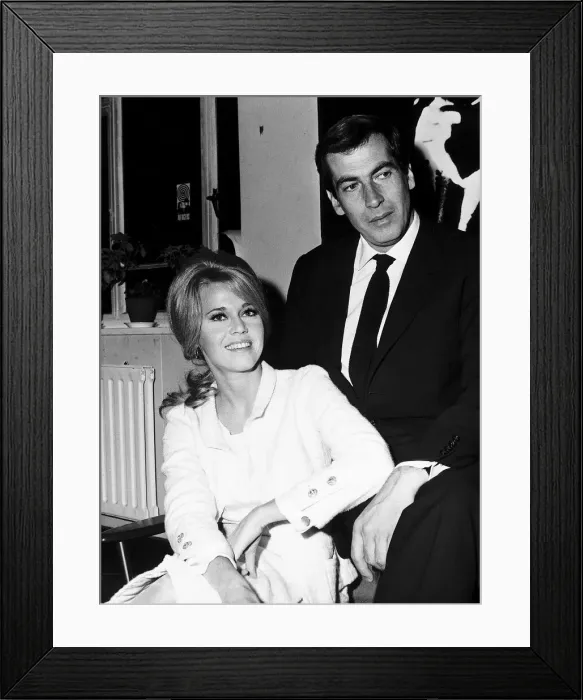 Framed Print : Jane Fonda Actress with husband Roger Vadim shortly before appearing on british Framed Print : Jane Fonda Actress with husband Roger Vadim shortly before appearing on british