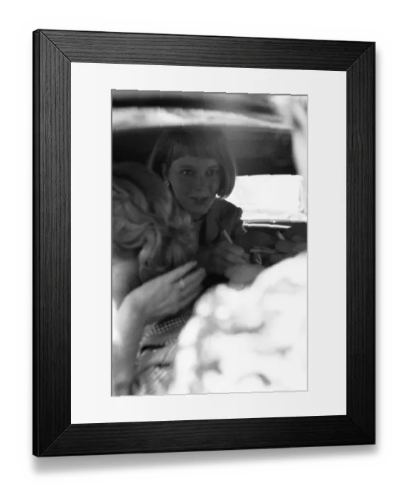 Framed Print : Mia Farrow, actress and wife of Frank Sinatra, Grosvenor Square, London, 4th August 1966 Framed Print : Mia Farrow, actress and wife of Frank Sinatra, Grosvenor Square, London, 4th August 1966
