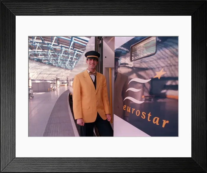 Framed Print : Purser Manuel Rodriguez employee of Eurostar