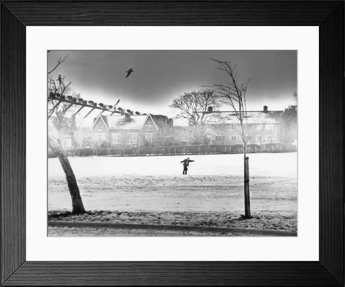 Framed Print : Sliding to school in the snow in Anfield as winter casts a surprising bite Framed Print : Sliding to school in the snow in Anfield as winter casts a surprising bite