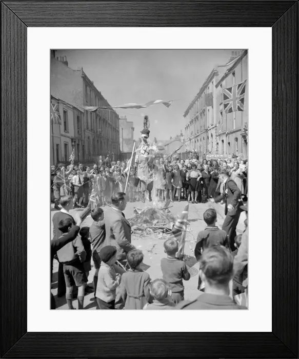 Framed Print : At 3pm on 8 May 1945, Prime Minister, Winston Churchill announced that the war in Europe