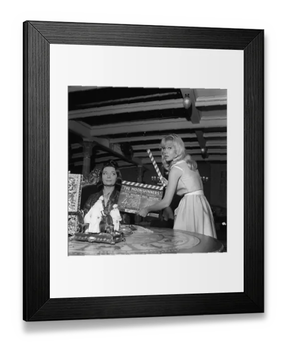 Framed Print : Actress Hayley Mills and Pola Negri November 1963 on the set of the film