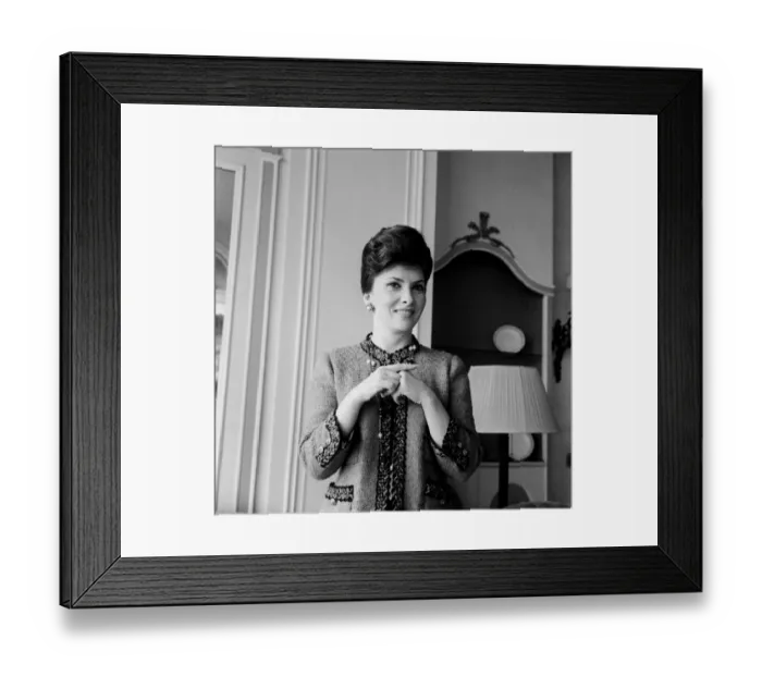 Framed Print : Gina Lollobrigida actress pictured in the Savoy Hotel in London in 1963 Y2K
