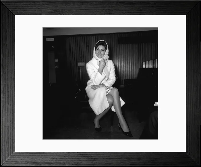 Framed Print : Adele Leigh actress at London Airport June 1965 Y2K Framed Print : Adele Leigh actress at London Airport June 1965 Y2K