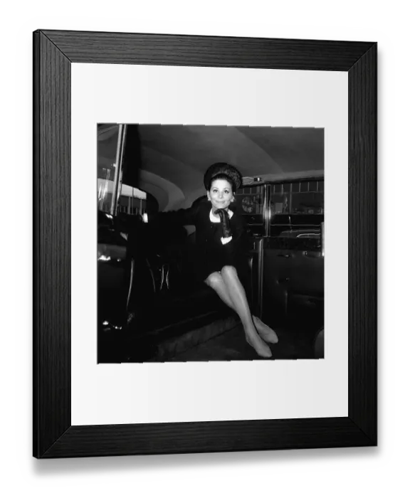 Framed Print : Irena Demick French actress at London Airport May 1965 sitting in the back of a car Framed Print : Irena Demick French actress at London Airport May 1965 sitting in the back of a car