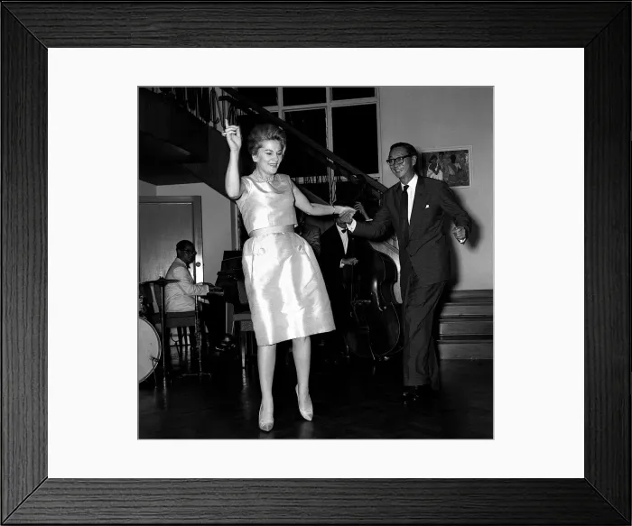 Framed Print : Joan Fontaine actress April 1962 Dances The Twist Framed Print : Joan Fontaine actress April 1962 Dances The Twist