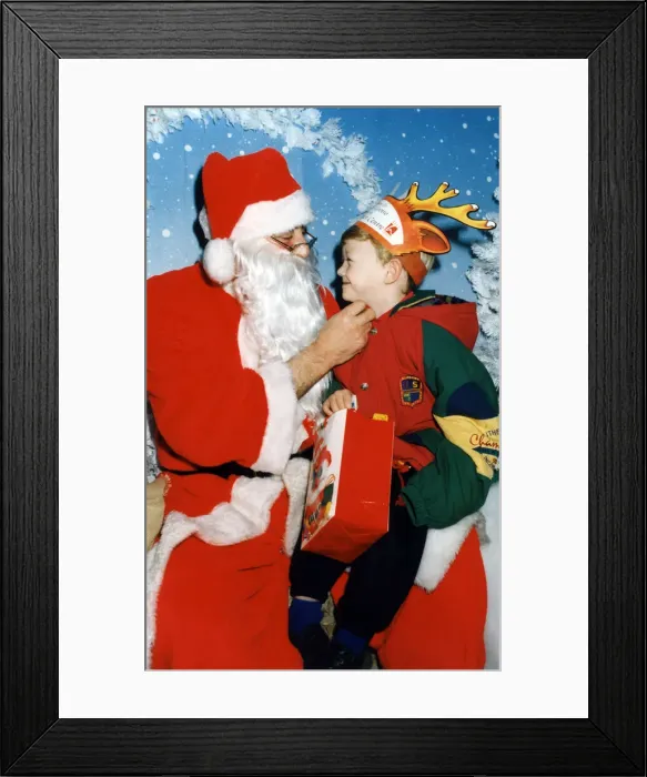 Framed Print : Father Christmas and five year old Kenneth Andrew Dickons of Middlesbrough samples Framed Print : Father Christmas and five year old Kenneth Andrew Dickons of Middlesbrough samples