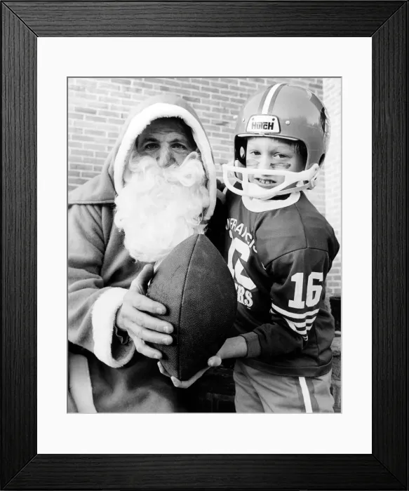 Framed Print : Father Christmas took time out to receive a few tips on how to touch down successfully Framed Print : Father Christmas took time out to receive a few tips on how to touch down successfully
