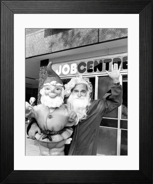 Framed Print : Jolly job hunter Ken Ellis found an early Christmas present waiting for him in