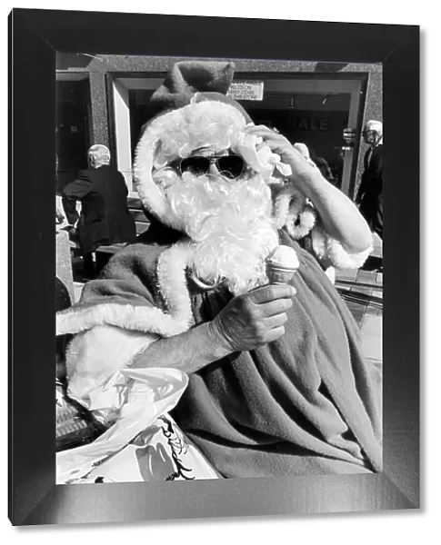 Father Christmas in Cleveland Centre in the middle of summer