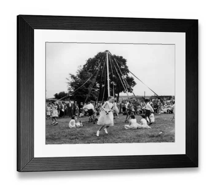 Framed Print : Maypole Dancing at Wishford, Wiltshire 1959 Framed Print : Maypole Dancing at Wishford, Wiltshire 1959