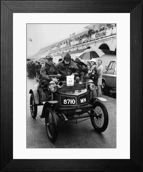 Framed Print : A competitor in the London to Brighton veteran car run seen here on the promenade Framed Print : A competitor in the London to Brighton veteran car run seen here on the promenade